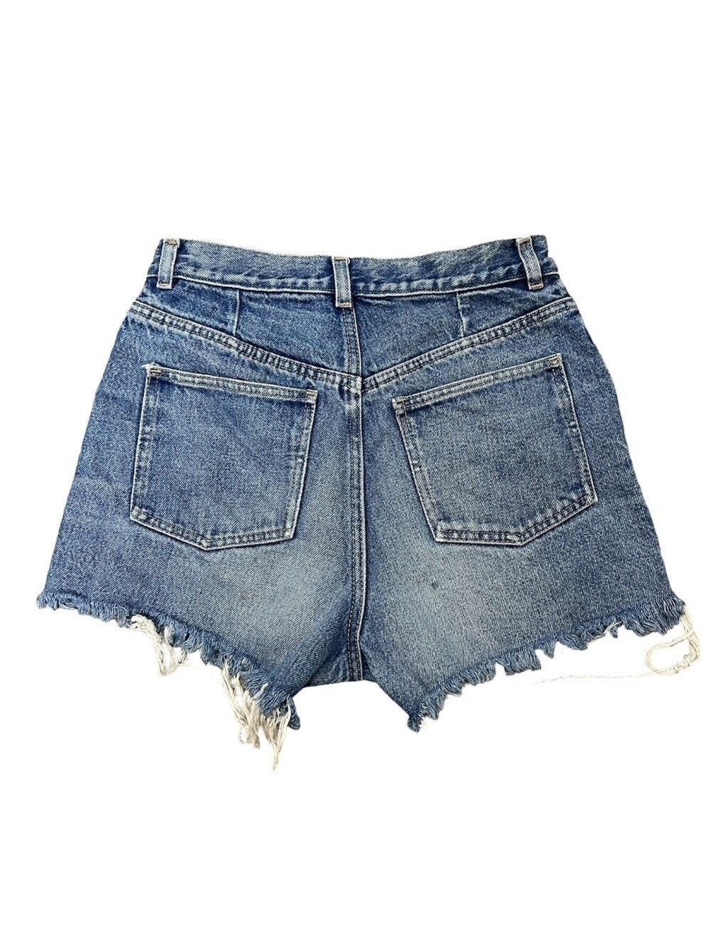 Vintage 100% cotton cut off high rise jeans shorts - Picture 3 of 13